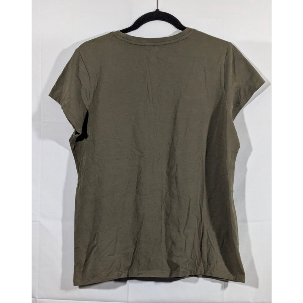 Calvin Klein Olive Rhinestone Logo T-Shirt Size Large - Picture 2 of 3